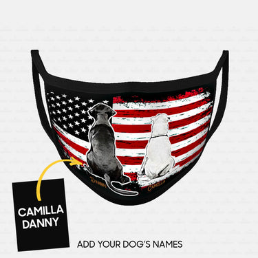 Personalized Dog Gift Idea - Black Dog And White Dog Sit Together For Dog Lovers - Cloth Mask